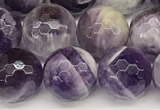 CNA1247 15 inches 10mm faceted round dogtooth amethyst beads