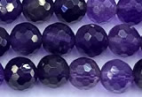 CNA1250 15 inches 6mm faceted round amethyst beads