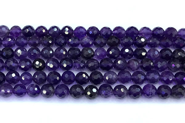 CNA1251 15 inches 8mm faceted round amethyst beads