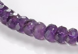 CNA20 5*8mm faceted roundel A- grade natural amethyst beads