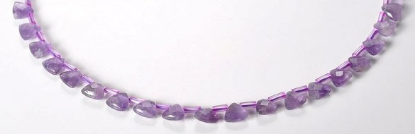 CNA21 8mm faceted triangle A- grade natural amethyst beads