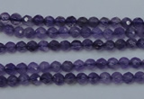 CNA250 15.5 inches 4mm faceted round natural amethyst beads