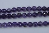 CNA251 15.5 inches 6mm faceted round natural amethyst beads