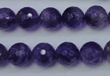 CNA254 15.5 inches 12mm faceted round natural amethyst beads