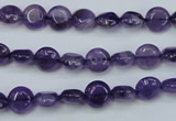 CNA266 15.5 inches 8mm flat round natural amethyst beads wholesale