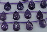 CNA288 Top-drilled 8*12mm flat teardrop natural amethyst beads