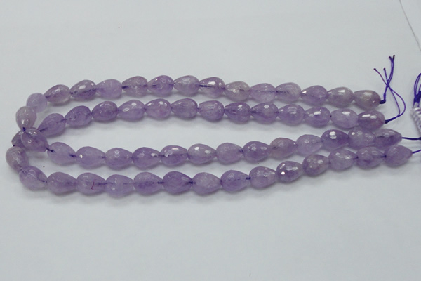 CNA317 15.5 inches 10*14mm faceted teardrop natural lavender amethyst beads