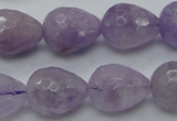 CNA319 15.5 inches 15*20mm faceted teardrop natural lavender amethyst beads