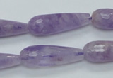 CNA320 15.5 inches 10*30mm faceted teardrop natural lavender amethyst beads