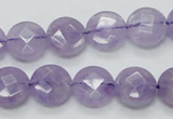 CNA322 15.5 inches 12mm faceted coin natural lavender amethyst beads