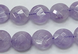 CNA323 15.5 inches 14mm faceted coin natural lavender amethyst beads