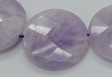 CNA326 15.5 inches 30mm faceted coin natural lavender amethyst beads