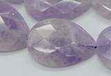 CNA337 22*30mm faceted teardrop natural lavender amethyst beads