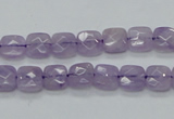 CNA339 15.5 inches 8*8mm faceted square natural lavender amethyst beads