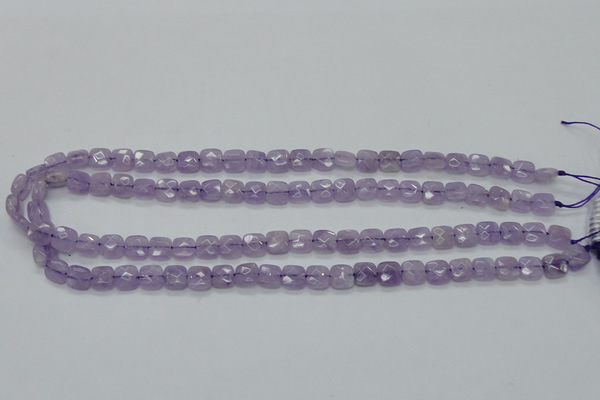 CNA339 15.5 inches 8*8mm faceted square natural lavender amethyst beads