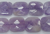 CNA341 15.5 inches 20*20mm faceted square natural lavender amethyst beads