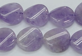 CNA343 15.5 inches 20mm twisted coin natural lavender amethyst beads