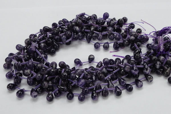 CNA37 15.5 inches 8*12mm teardrop grade A natural amethyst beads