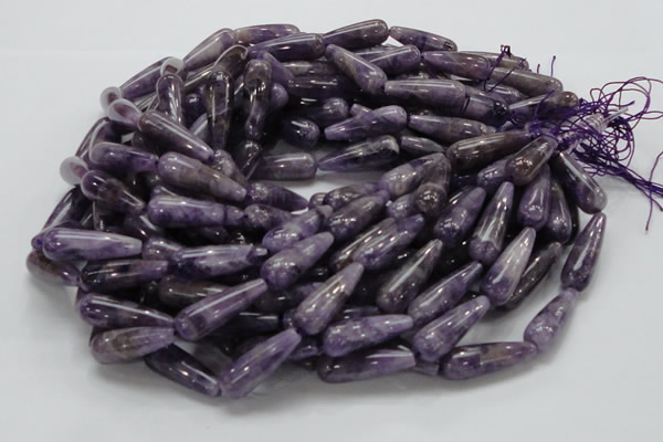 CNA41 15.5 inches 10*30mm teardrop grade AB natural amethyst beads