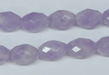 CNA429 10*14mm faceted rice natural lavender amethyst beads