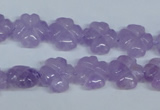 CNA434 15.5 inches 12mm carved flower natural lavender amethyst beads