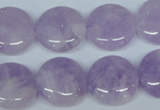 CNA436 15.5 inches 20mm flat round natural lavender amethyst beads