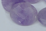 CNA460 15.5 inches 25*30mm faceted oval natural lavender amethyst beads