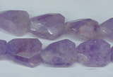 CNA462 15*20mm faceted & twisted rectangle natural lavender amethyst beads