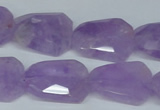 CNA463 18*25mm faceted & twisted rectangle natural lavender amethyst beads