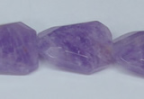 CNA464 22*30mm faceted & twisted rectangle natural lavender amethyst beads