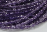 CNA49 15.5 inches 4*6mm faceted rice grade A natural amethyst beads