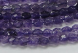 CNA50 15.5 inches 6*7mm faceted rice grade A natural amethyst beads