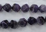 CNA503 15 inches 10mm faceted nuggets amethyst gemstone beads