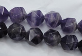 CNA504 15 inches 12mm faceted nuggets amethyst gemstone beads