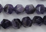 CNA505 15 inches 14mm faceted nuggets amethyst gemstone beads