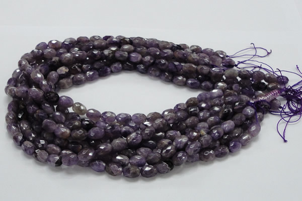 CNA51 15.5 inches 8*11mm faceted rice grade AB+ natural amethyst beads