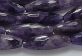 CNA54 15.5 inches 10*30mm faceted rice grade AB+ natural amethyst beads