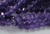 CNA62 15.5 inches 6*9mm faceted rondelle grade A natural amethyst beads