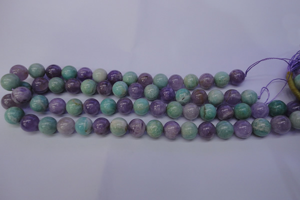 CNA654 15 inches 12mm round lavender amethyst & amazonite beads