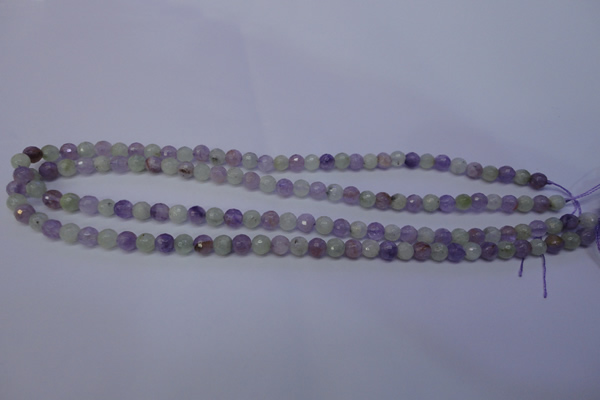 CNA661 15 inches 6mm faceted round lavender amethyst & prehnite beads