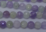 CNA662 15 inches 8mm faceted round lavender amethyst & prehnite beads