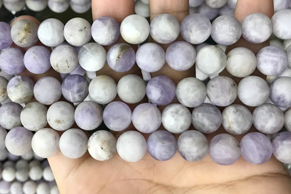 CNA678 15.5 inches 10mm round matte lavender amethyst beads