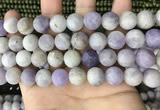 CNA679 15.5 inches 12mm round matte lavender amethyst beads