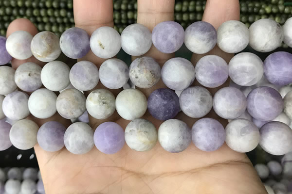 CNA679 15.5 inches 12mm round matte lavender amethyst beads