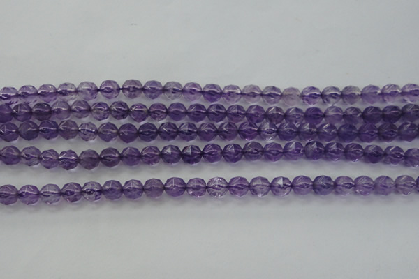 CNA68 15.5 inches 6mm faceted round natural amethyst beads