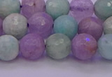 CNA683 15.5 inches 10mm faceted round lavender amethyst & amazonite beads