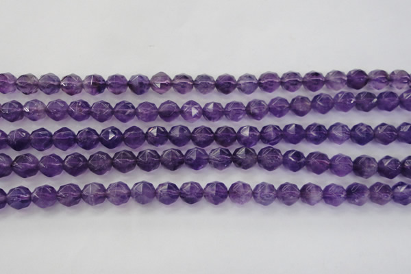 CNA69 15.5 inches 8mm faceted round natural amethyst beads