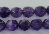 CNA70 15.5 inches 10mm faceted round natural amethyst beads