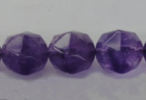 CNA71 15.5 inches 12mm faceted round natural amethyst beads