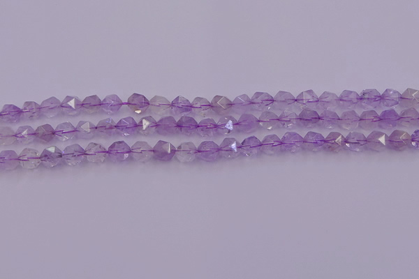 CNA730 15.5 inches 6mm faceted nuggets light lavender amethyst beads